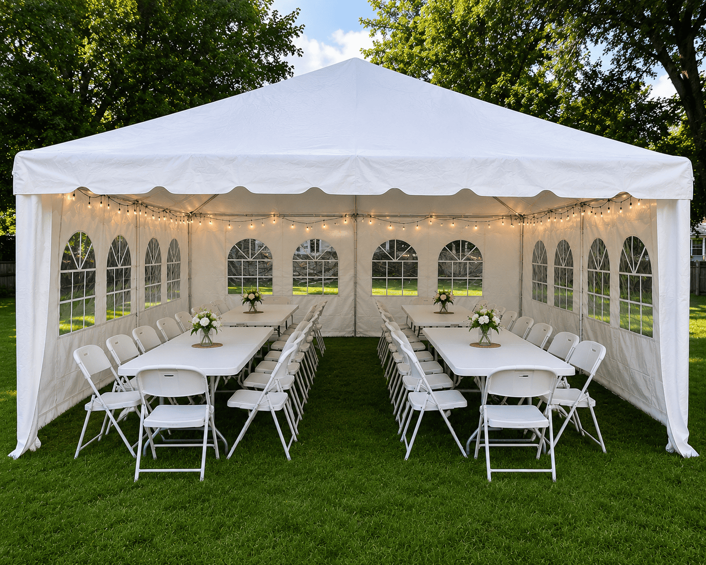 20x20 tent rental setup in Louisville KY