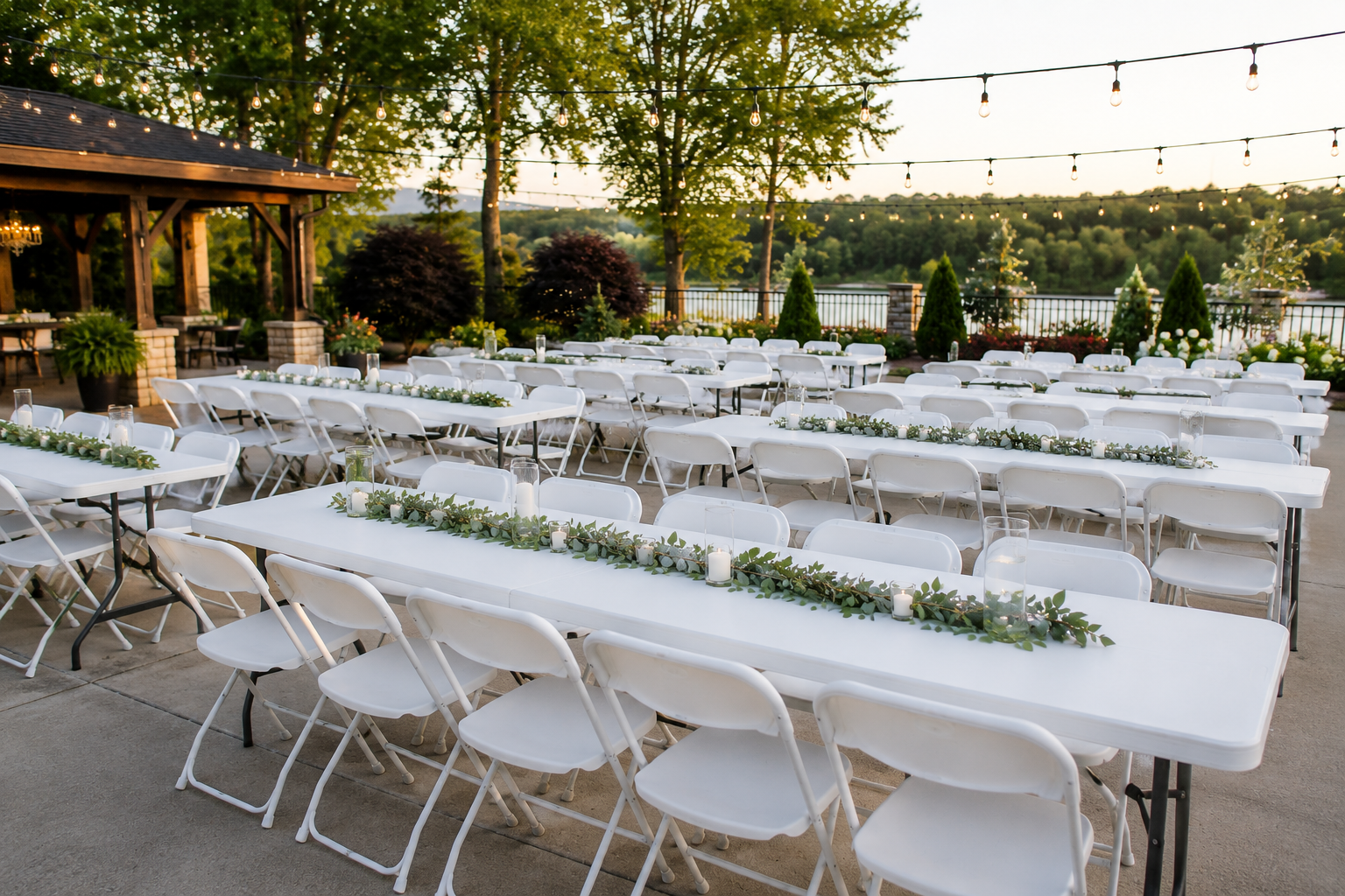 6-foot banquet table rentals in Louisville KY for weddings, graduations, birthdays, corporate events, and backyard celebrations