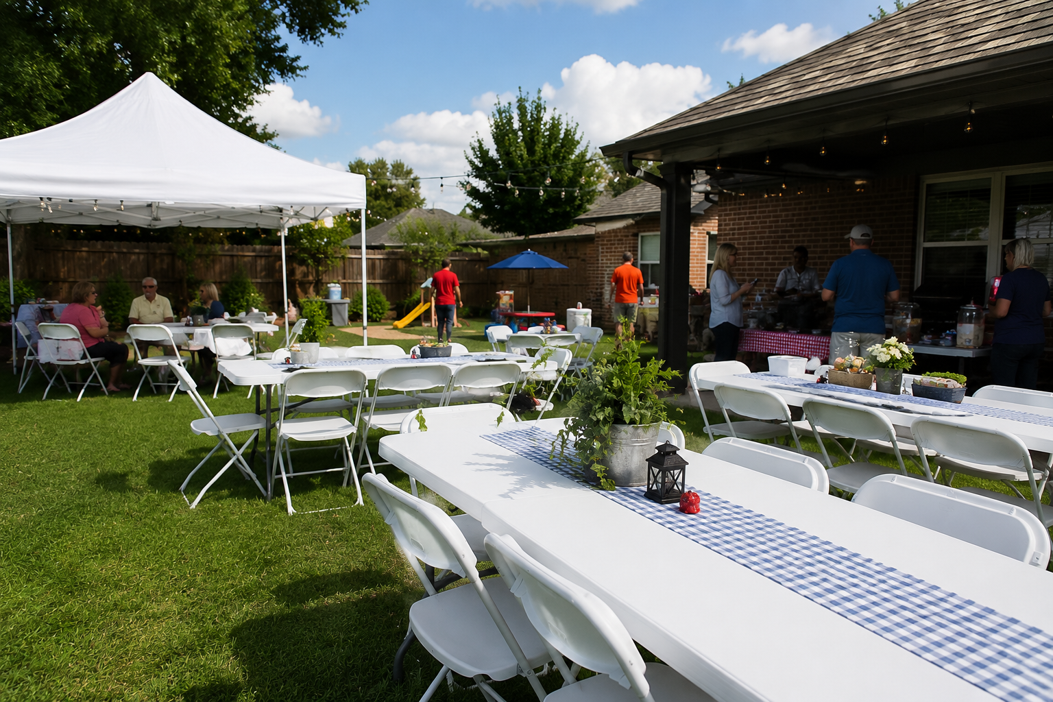 Backyard party rentals with tables in Louisville KY