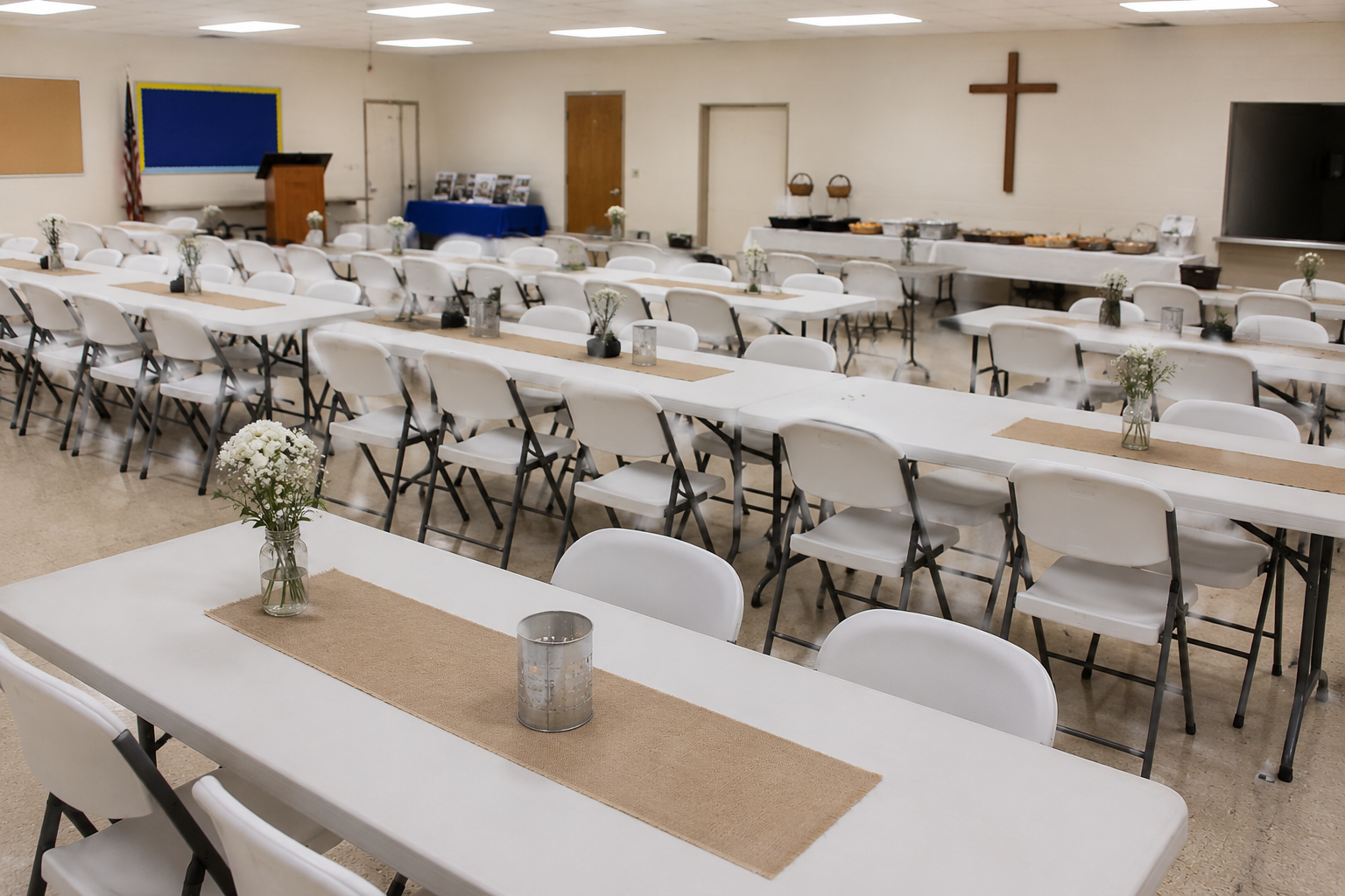 Church fellowship hall tables