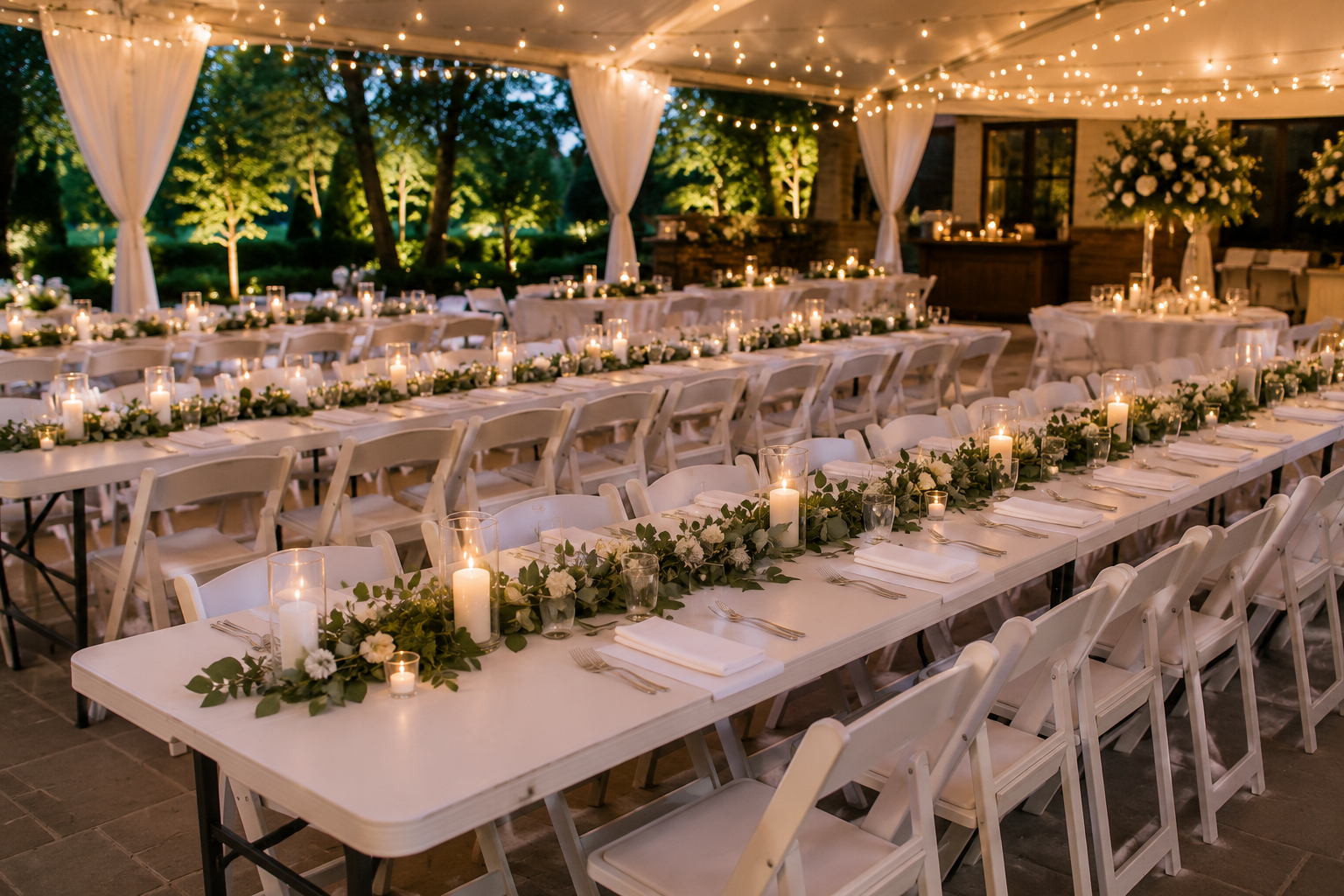 Elegant wedding banquet tables in Louisville KY