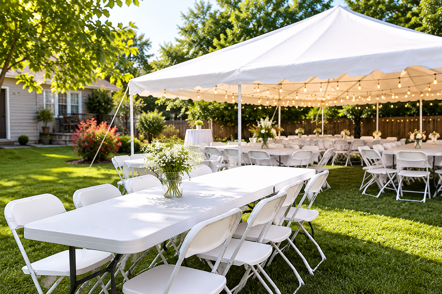 Party rentals in Louisville, Southern Indiana, and surrounding areas including tables, chairs, and tents for weddings, graduations, birthdays, and special events