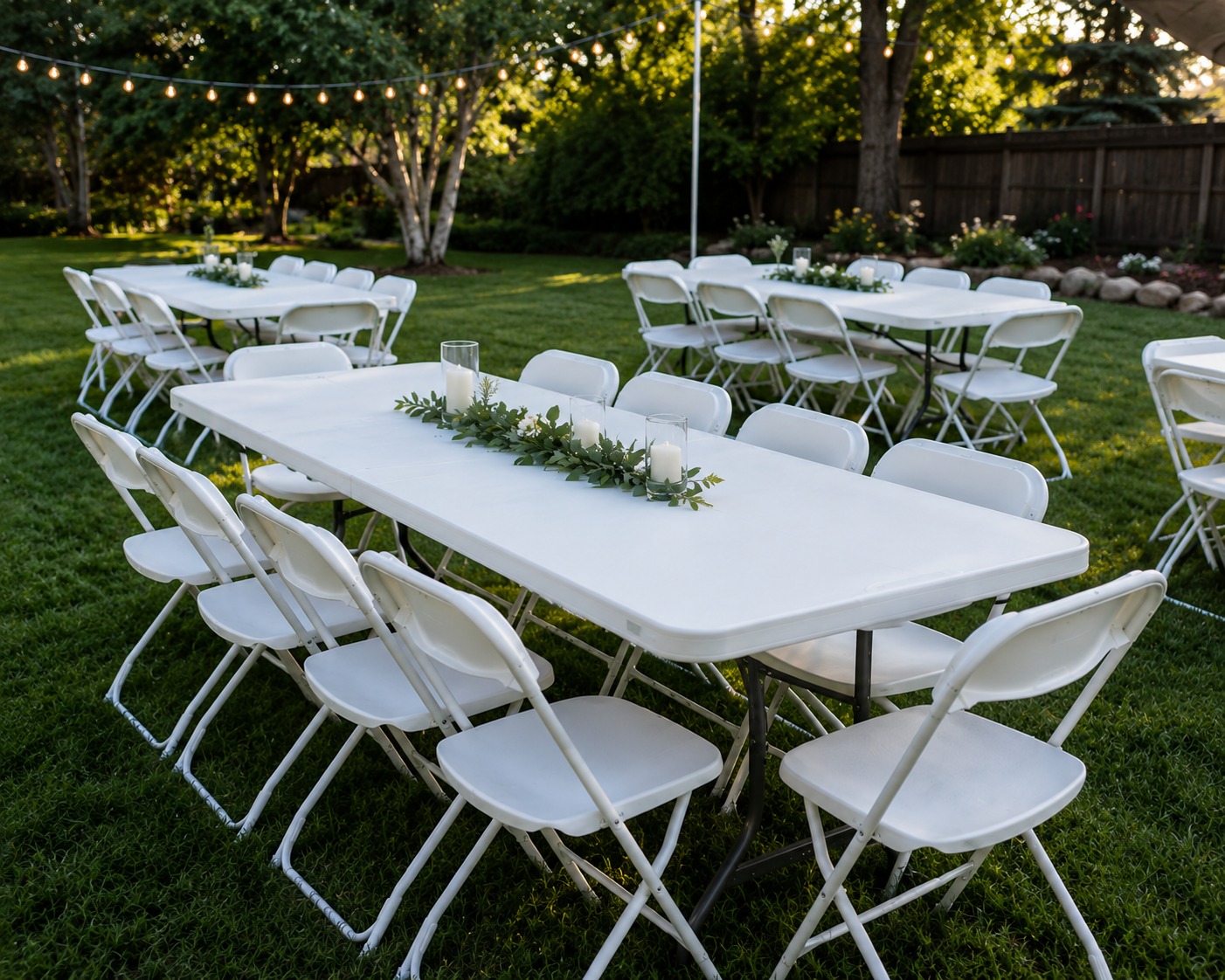 Table and chair rental setup